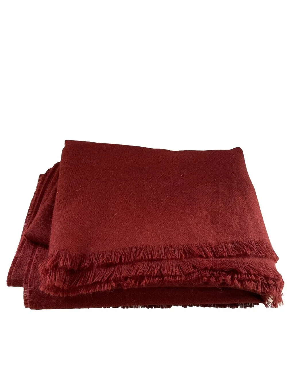 RH Restoration Hardware Brick Suri Alpaca Eyelash Throw Blanket 50